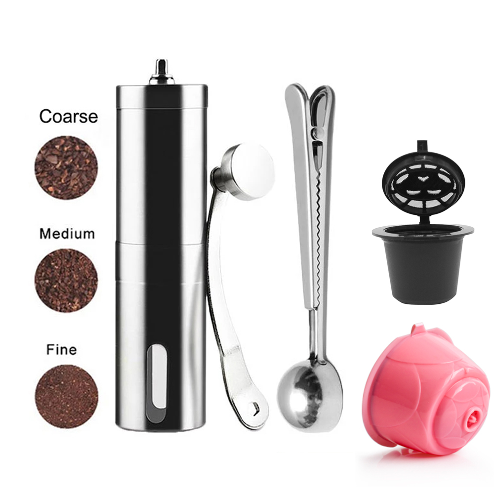 Burr Hand Grinder - مطحنة قهوة صغيرة يدوية من الفولاذ