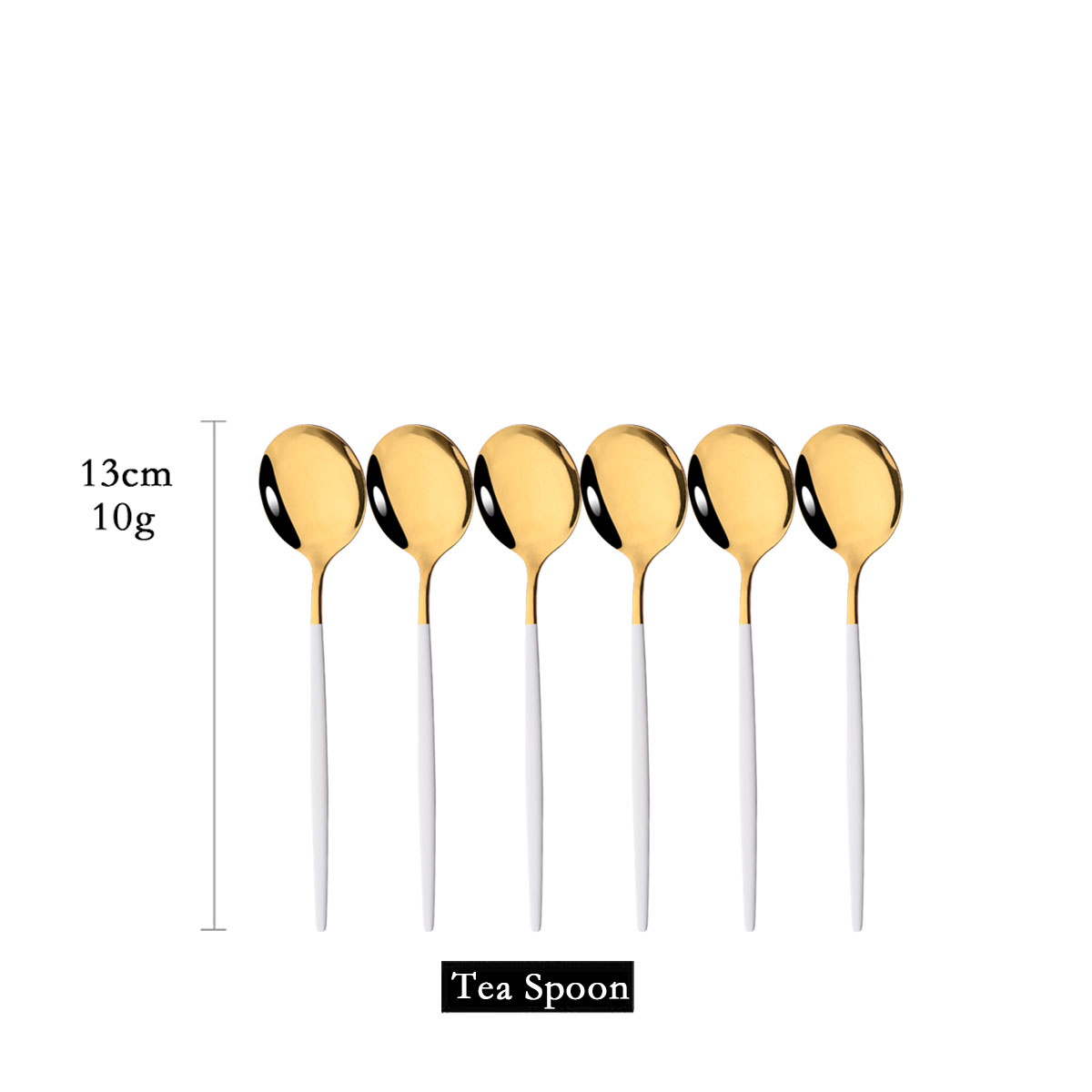 Coffee Tea Sugar Canister Set - 6 قطعة مرآة الذهب الأبيض ملعقة