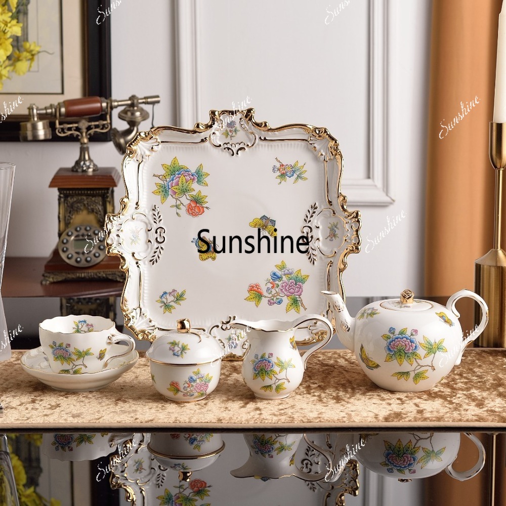 Coffee Tea For Garden - طقم شاي هنغاري مزخرف بالزهور لوقت