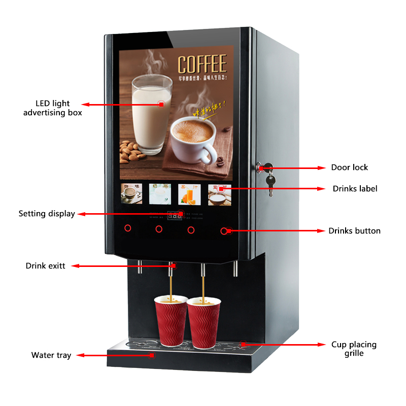Coffee Tea Hot - ماكينة قهوة فورية اقتصادية بـ4 نكهات