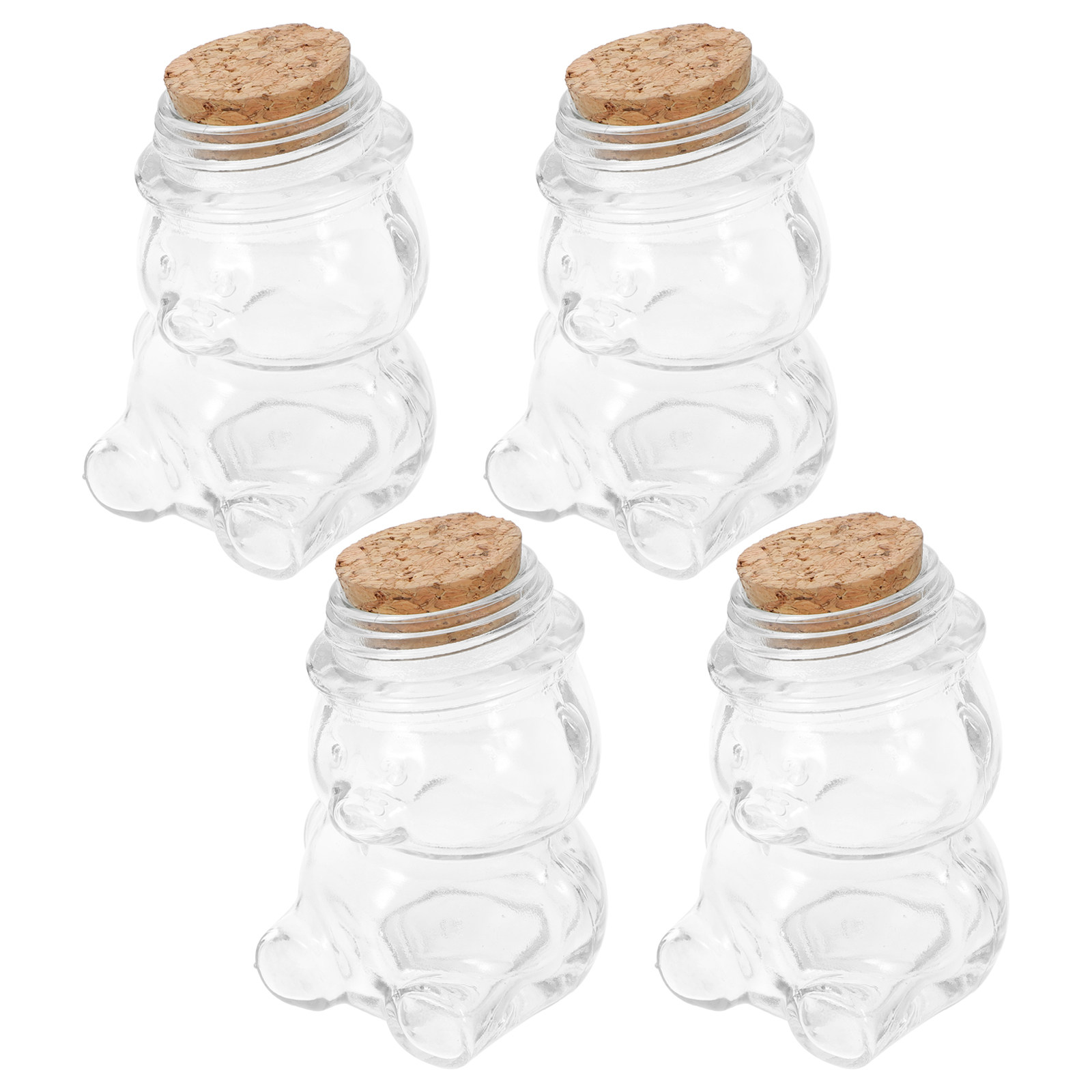 Coffee Tea Jar Set - طقم من 4 أوعية زجاجية شفافة