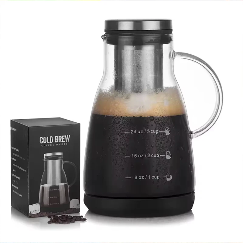 Juice Tea Coffee - وعاء زجاجي لتحضير الإسبريسو والقهوة الباردة