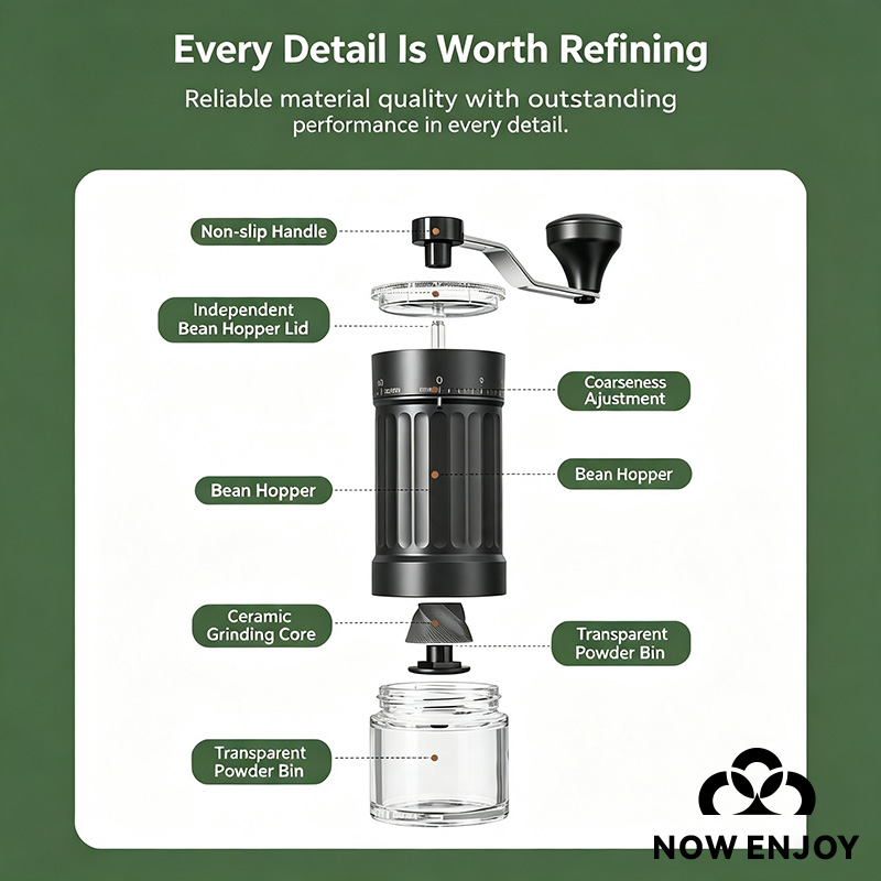 استمتع الآن بمطحنة القهوة اليد - مراجعة Burr Hand Grinder وسعره