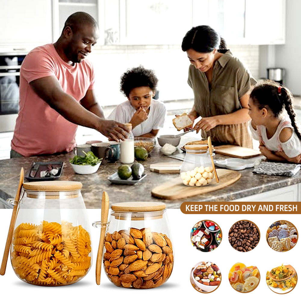 برطمان زجاجي بملعقة وغطاء ، بر - مراجعة Coffee Tea Sugar Canister Set وسعره