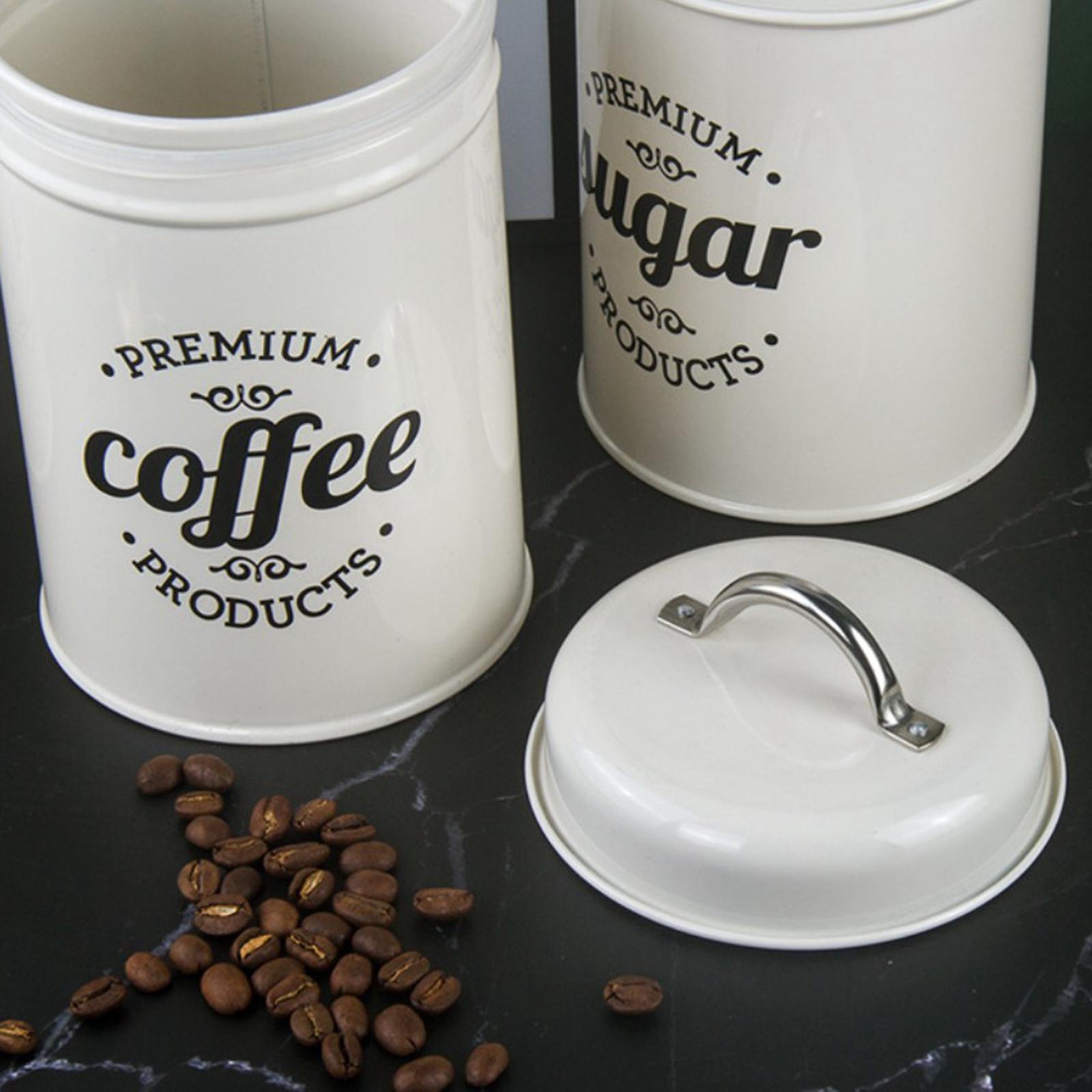 علب معدنية لتخزين المطبخ، حاوي - مراجعة Coffee Tea Sugar Container Set وسعره