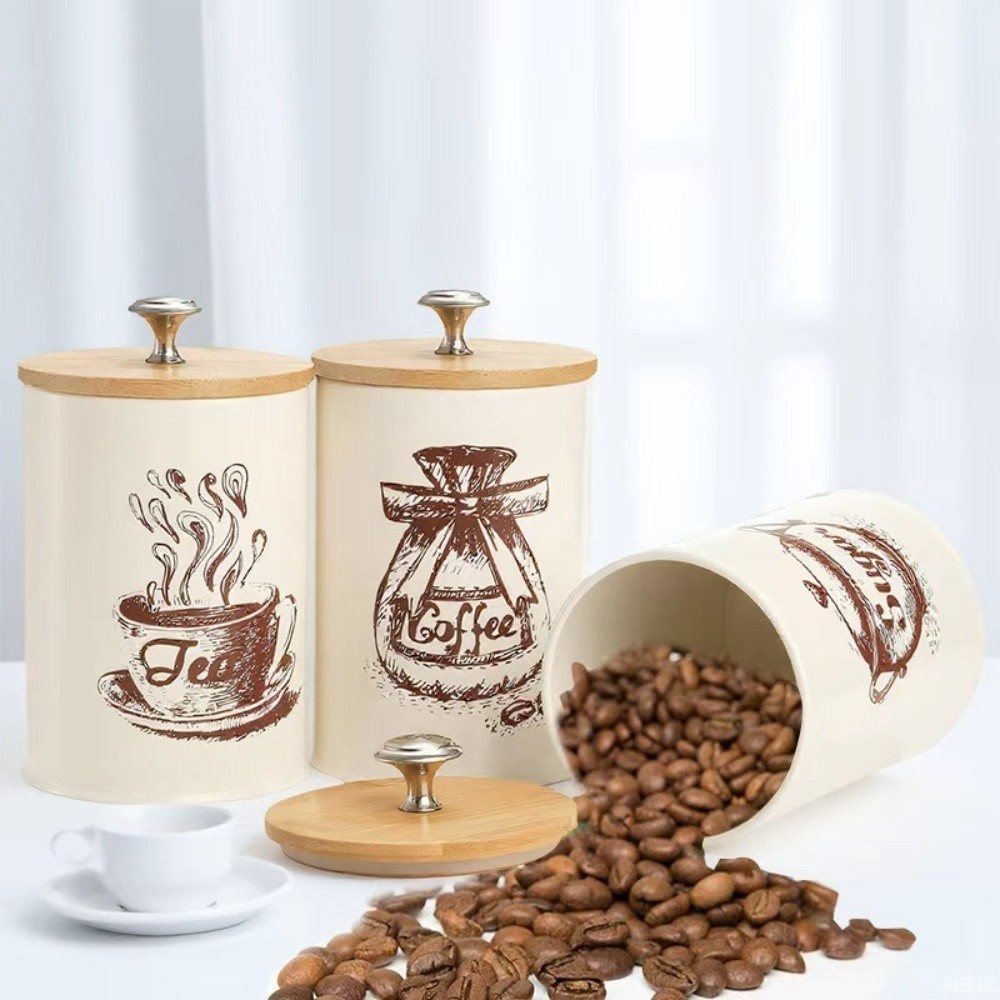طقم علب قهوة معدنية من 3 قطع ب - مراجعة Coffee Tea Sugar Container Set وسعره