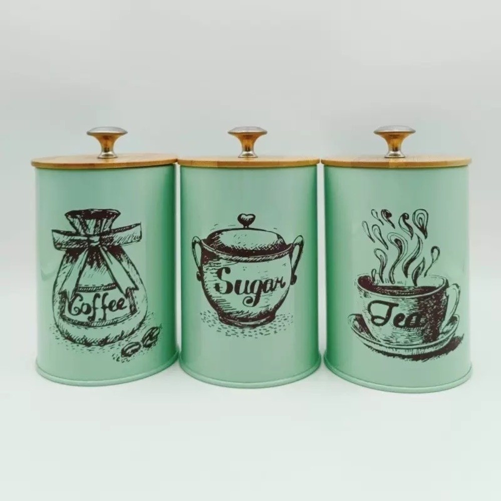 طقم علب قهوة معدنية من 3 قطع ب - مراجعة Coffee Tea Sugar Container Set وسعره