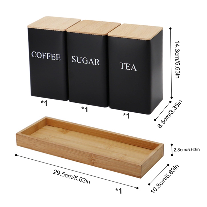 طقم من 3 قطع لحفظ الشاي والقهو - مراجعة Coffee Tea Sugar Container Set وسعره
