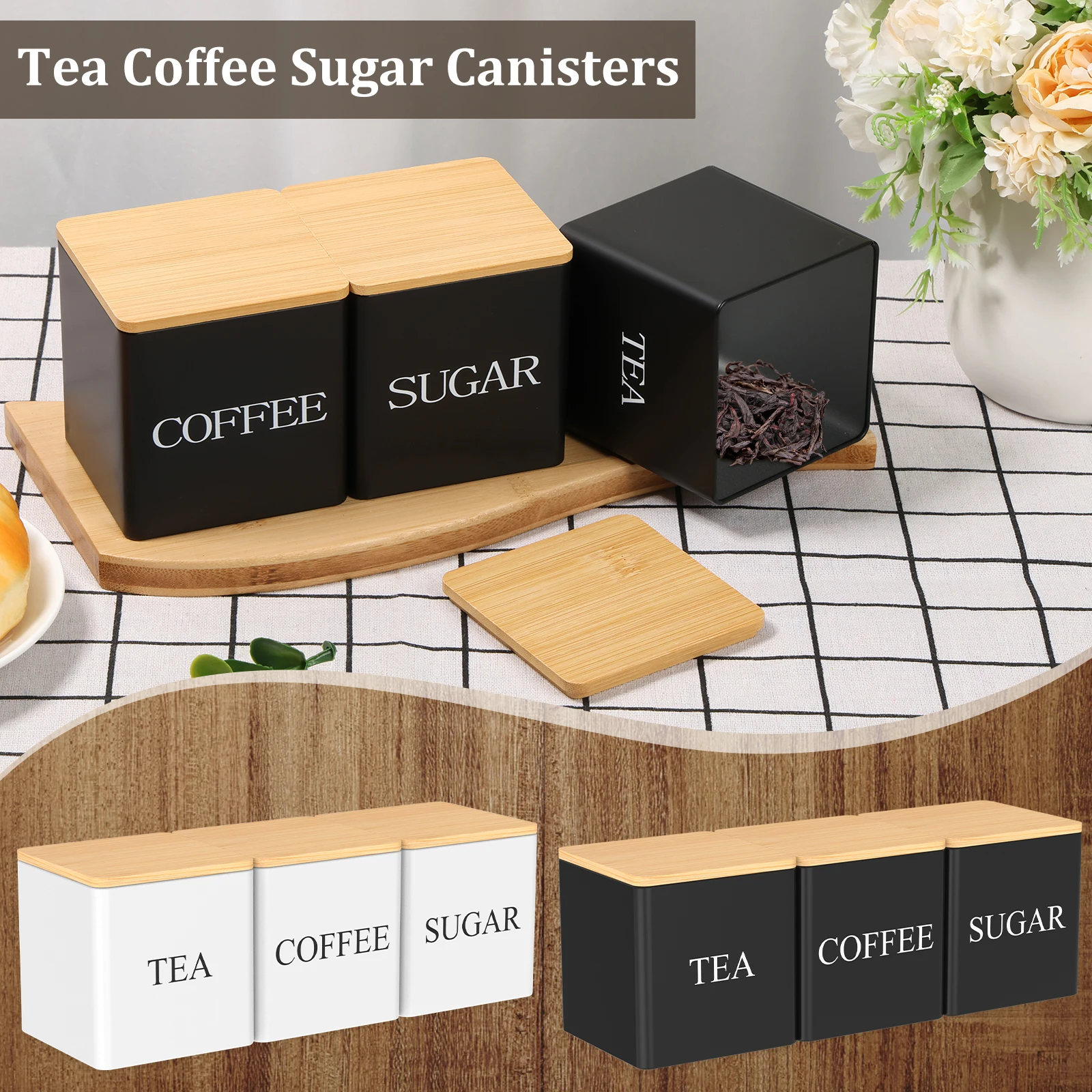 طقم من 3 قطع: علب شاي وسكر وقه - مراجعة Coffee Tea Jar Set وسعره