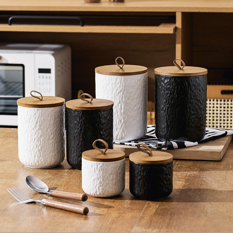 جرة تخزين سيراميك منقوشة على ا - مراجعة Coffee Tea Sugar Container Set وسعره