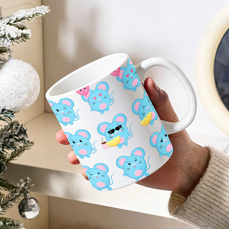 كوب سيراميك مضحك بتصميم الفأر  - مراجعة Coffee Tea Emoji وسعره