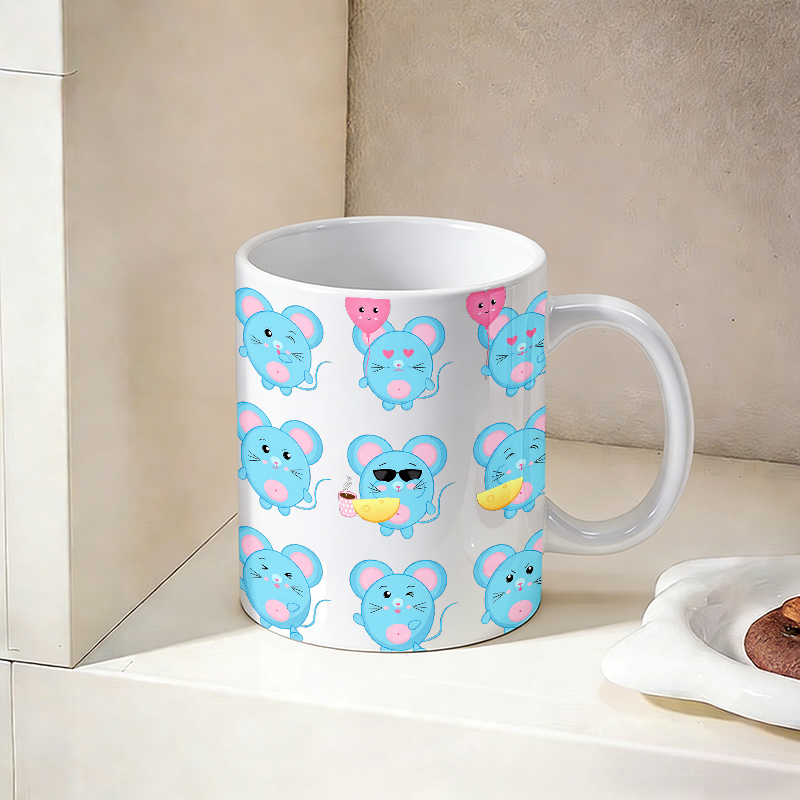 كوب سيراميك مضحك بتصميم الفأر  - مراجعة Coffee Tea Emoji وسعره