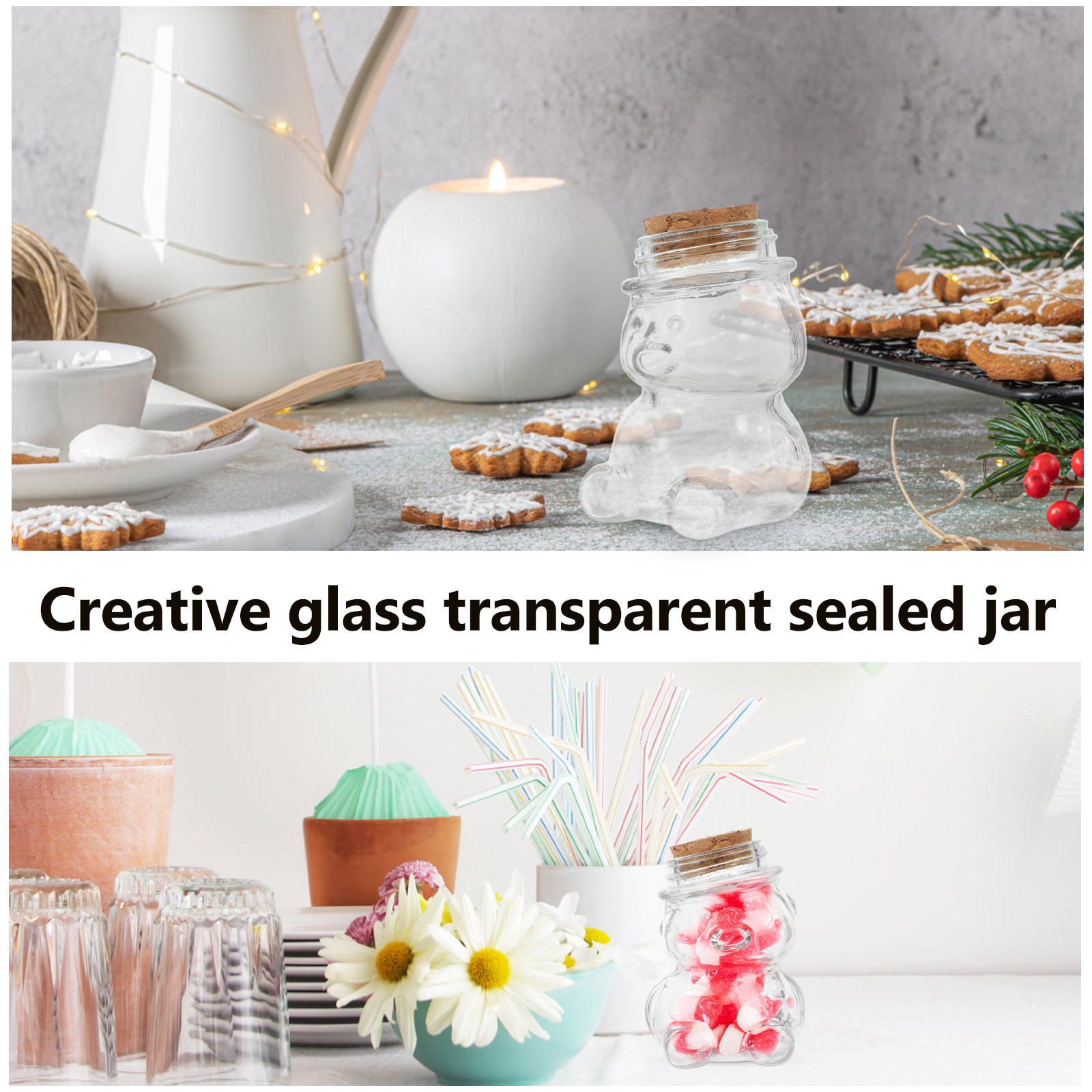 طقم من 4 أوعية زجاجية شفافة مح - مراجعة Coffee Tea Jar Set وسعره