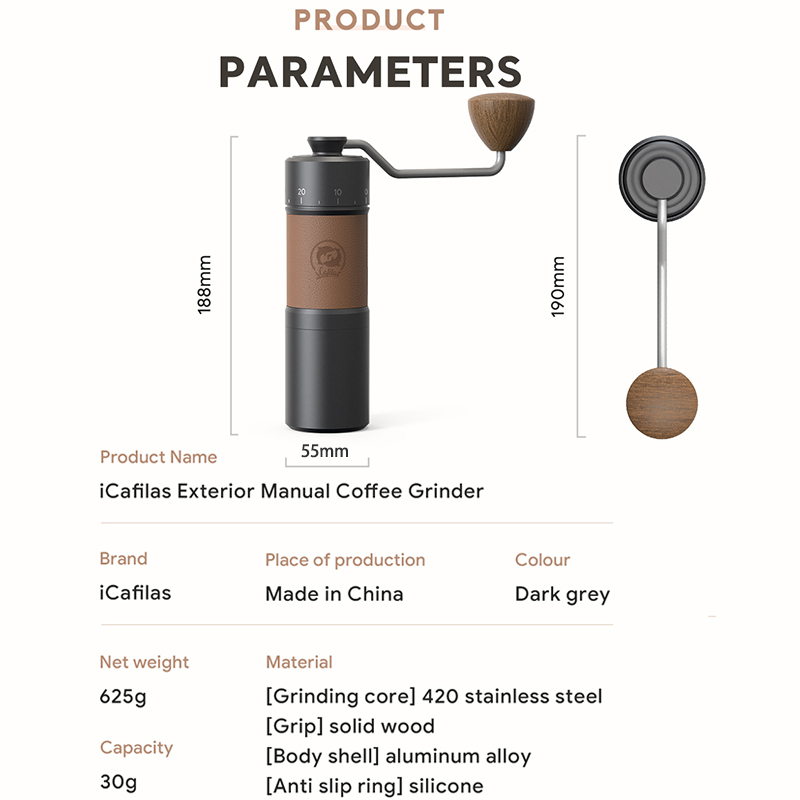 مطحنة القهوة اليدوية icafilas  - مراجعة Burr Hand Grinder وسعره