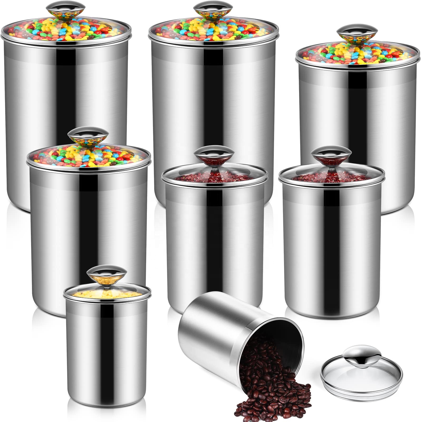 حاويات تخزين المواد الغذائية،  - مراجعة Coffee Tea Sugar Canister Set وسعره